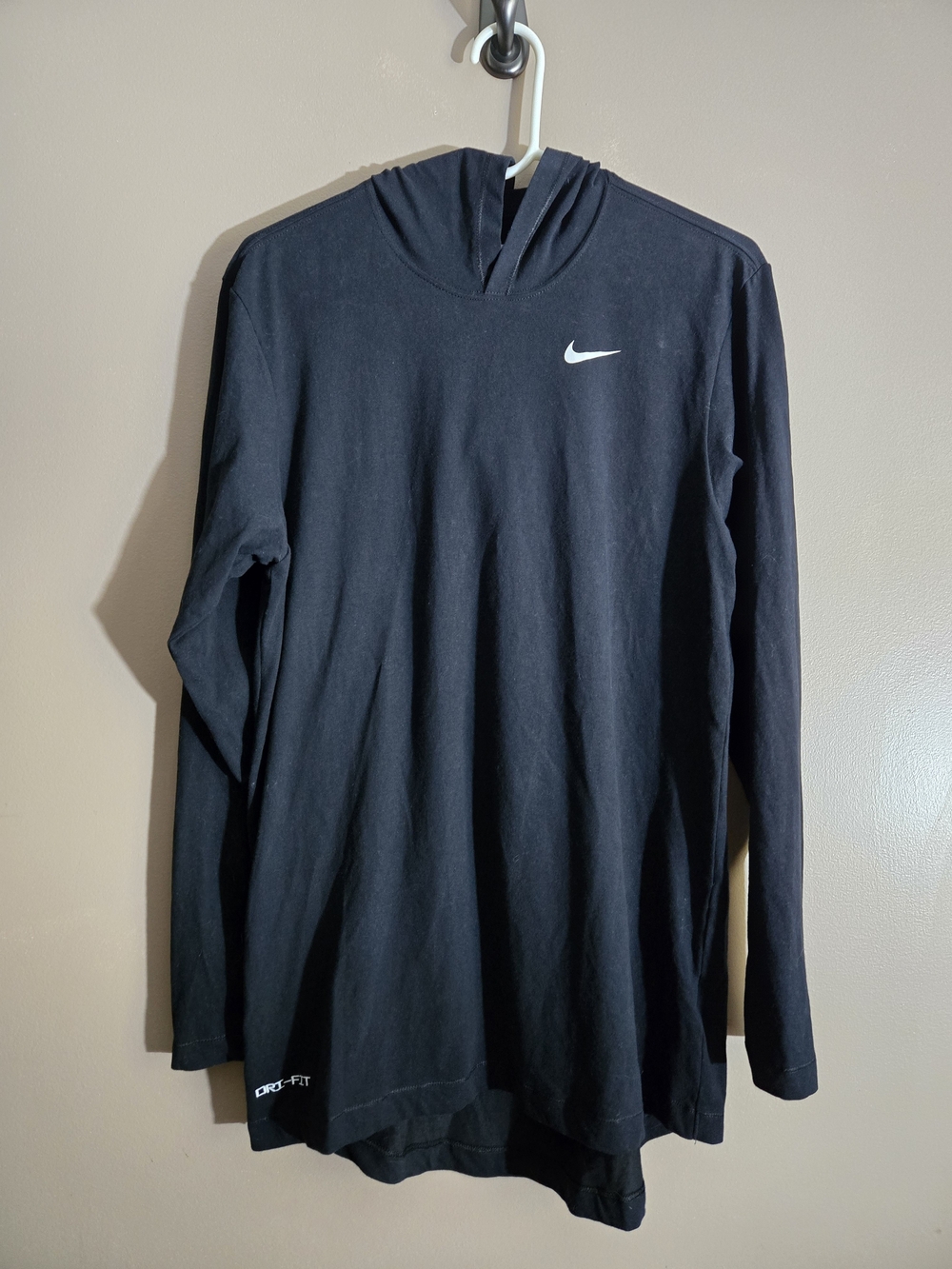 Nike Dri-FIT Men’s Lightweight Long Sleeve Hoodie Tee Black M